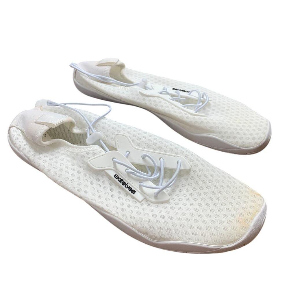 WateLves Womens Size 9.5 White Quick Dry Aqua Socks Pool Water Aerobics Shoes